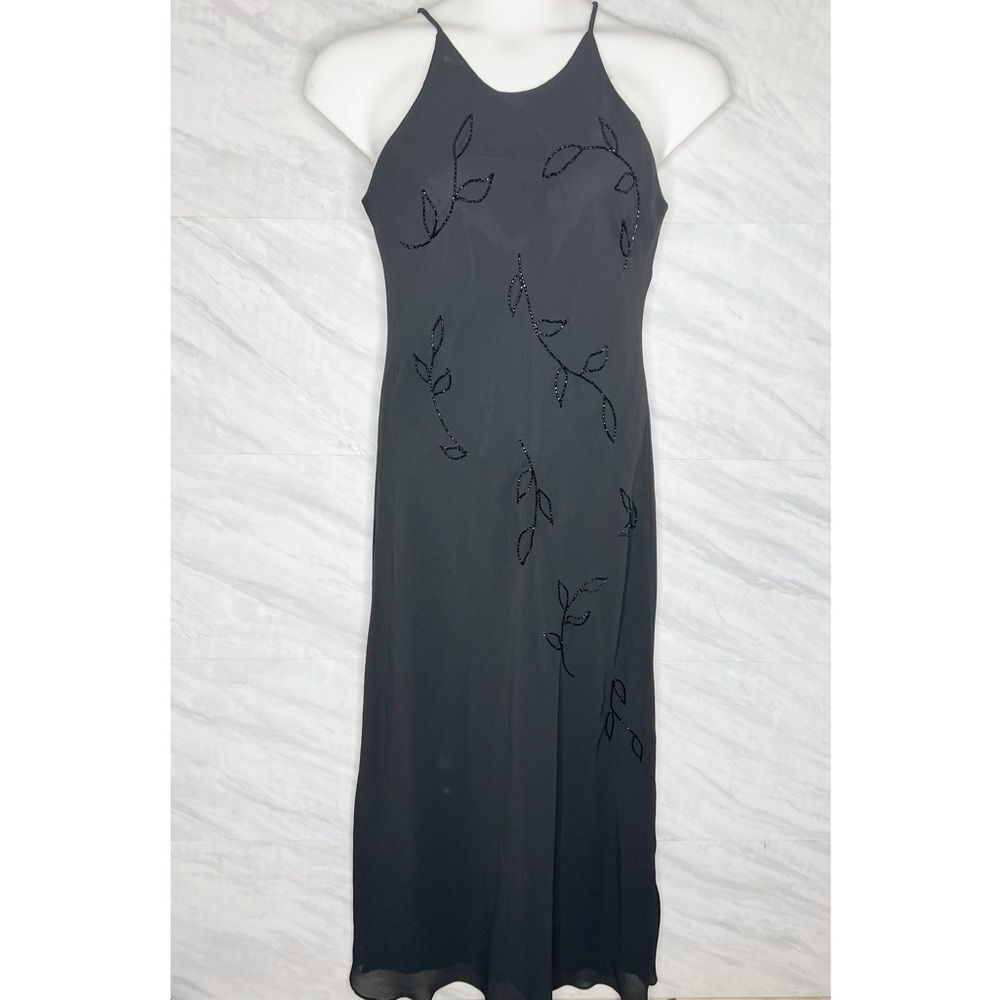 Jessica McClintock Vintage Black Sequin Gown 10